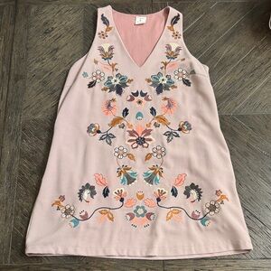 By Together Blush Pink Embroidered Mini Dress - Small